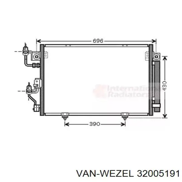 Конденсатор кондиціонера VAN Wezel 32005191 ціна, від 67.11 USD
