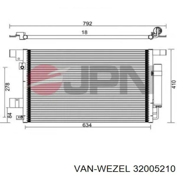 Конденсатор кондиціонера VAN Wezel 32005210 ціна, від 60.92 USD