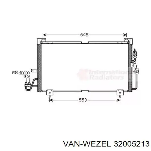 Конденсатор кондиціонера VAN Wezel 32005213 ціна, від 69.25 USD