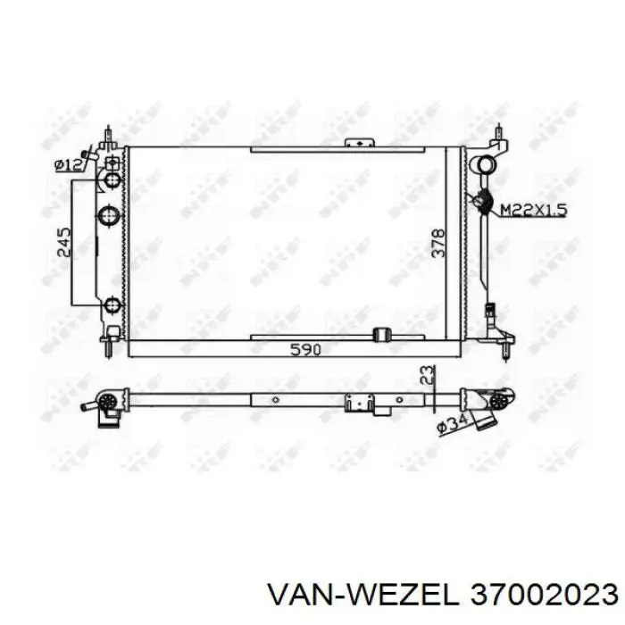 Радіатор 37002023 VAN Wezel
