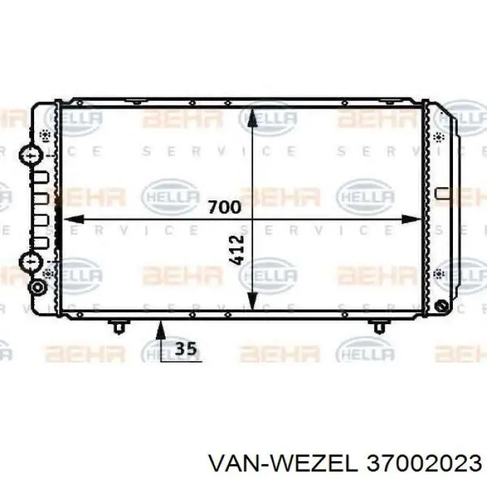 Купити 37002023 VAN Wezel Радіатор двигуна