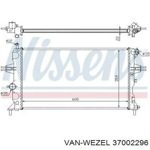 Радіатор основний VAN Wezel 37002296 ціна, від 46.03 USD