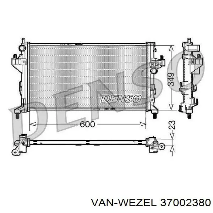 Радіатор основний VAN Wezel 37002380 ціна, від 53.20 USD