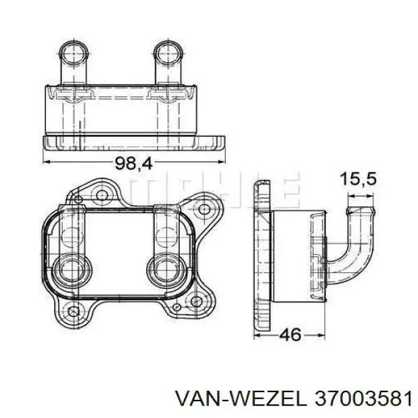 Радіатор масляний 37003581 VAN Wezel