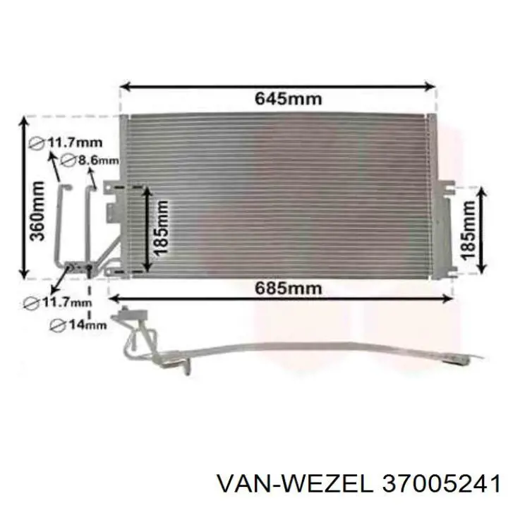 37005241 VAN Wezel радіатор кондиціонера
