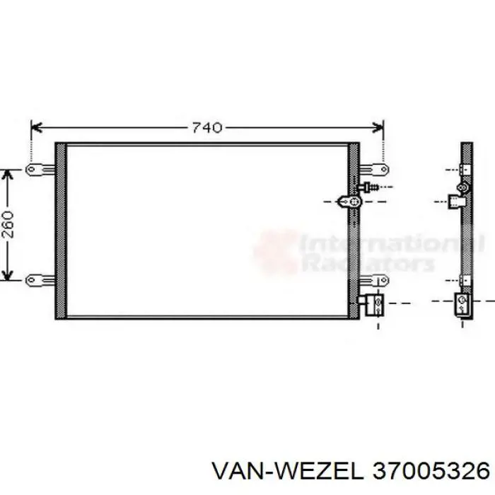 Конденсатор кондиціонера VAN Wezel 37005326 ціна, від 69.66 USD
