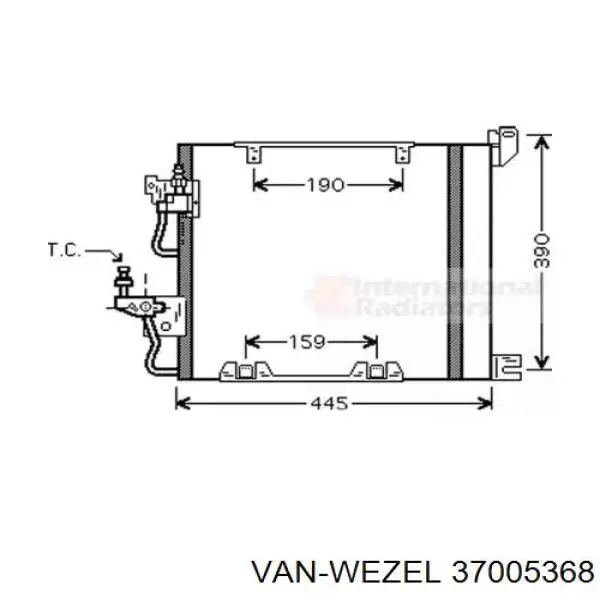 Конденсатор кондиціонера VAN Wezel 37005368 ціна, від 69.50 USD