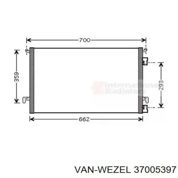 Конденсатор кондиціонера VAN Wezel 37005397 ціна, від 64.72 USD