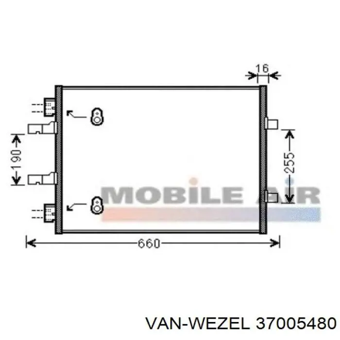 37005480 VAN Wezel радіатор кондиціонера