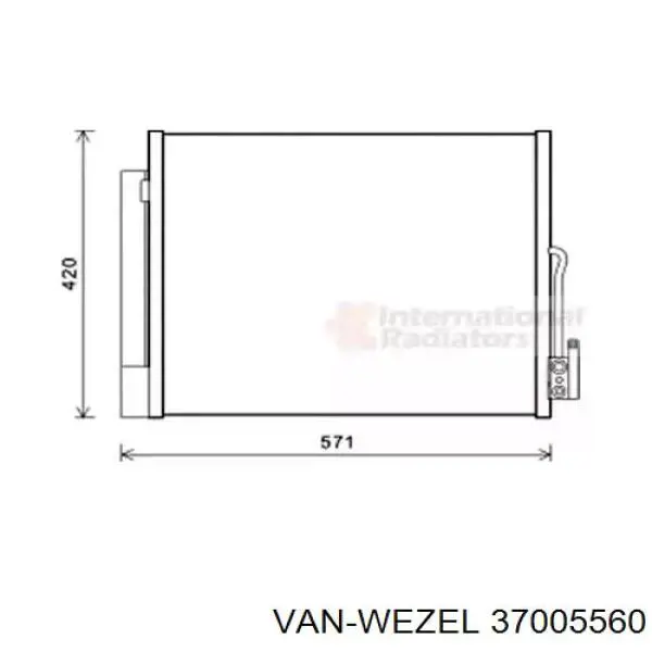 Конденсатор кондиціонера VAN Wezel 37005560 ціна, від 83.00 USD