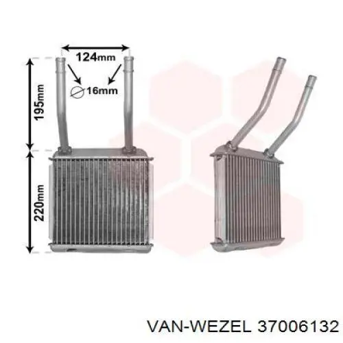 37006132 VAN Wezel радіатор пічки (обігрівача)