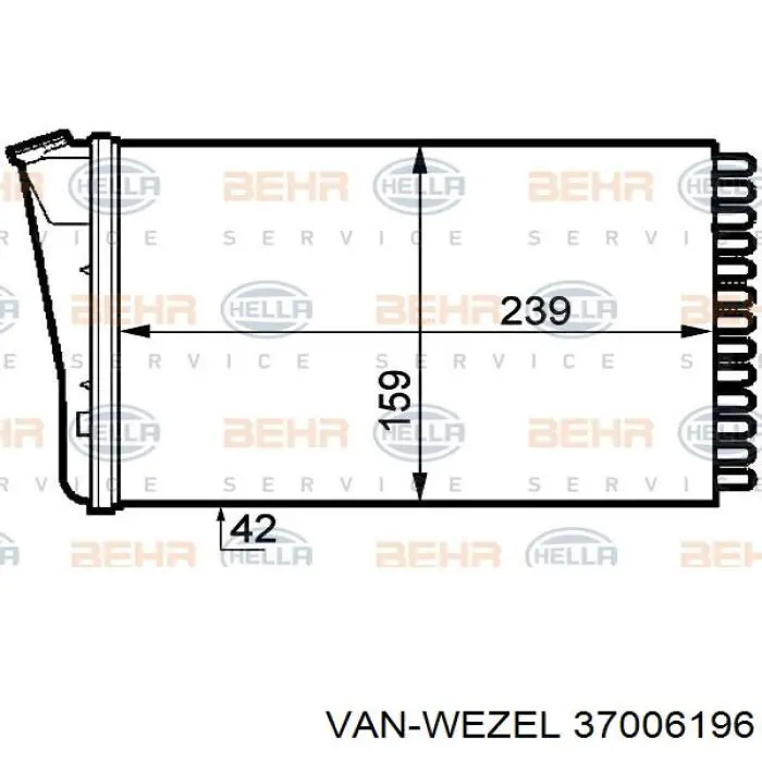 37006196 VAN Wezel Радіатор опалювача салону