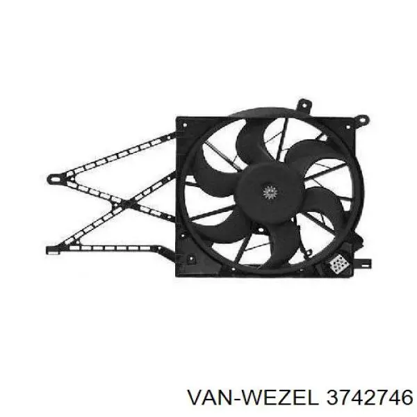 3742746 VAN Wezel дифузор радіатора охолодження, в зборі з двигуном і крильчаткою
