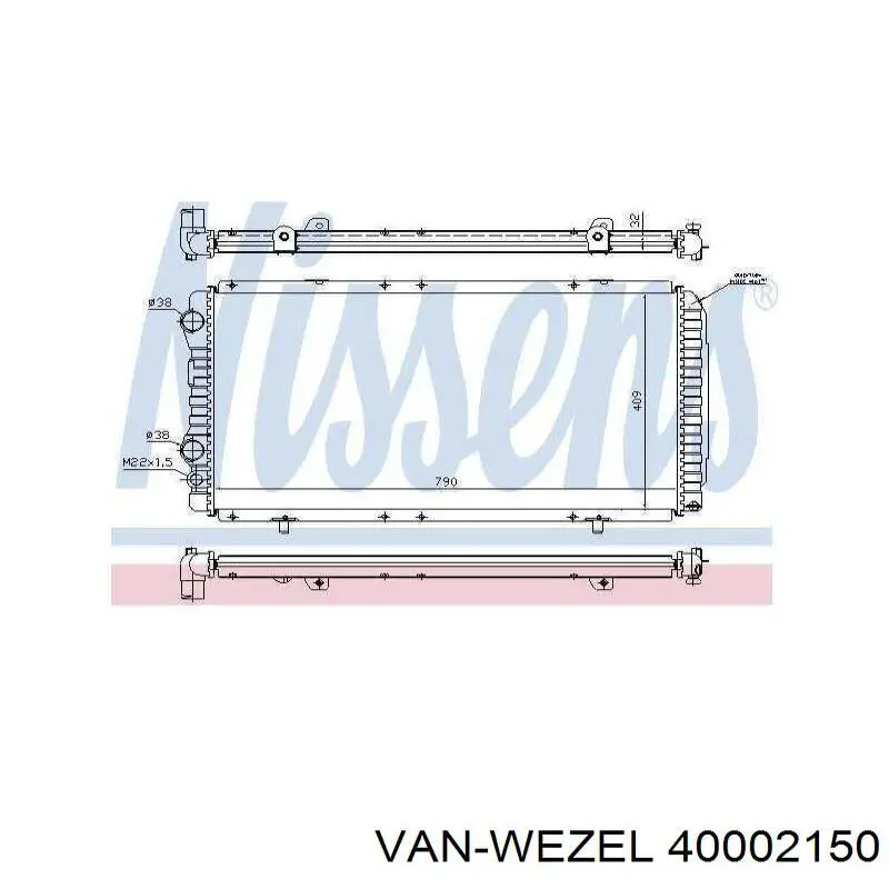 Радіатор 40002150 VAN Wezel