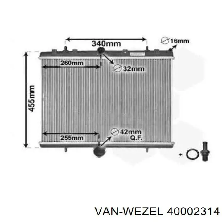 40002314 VAN Wezel радіатор охолодження двигуна