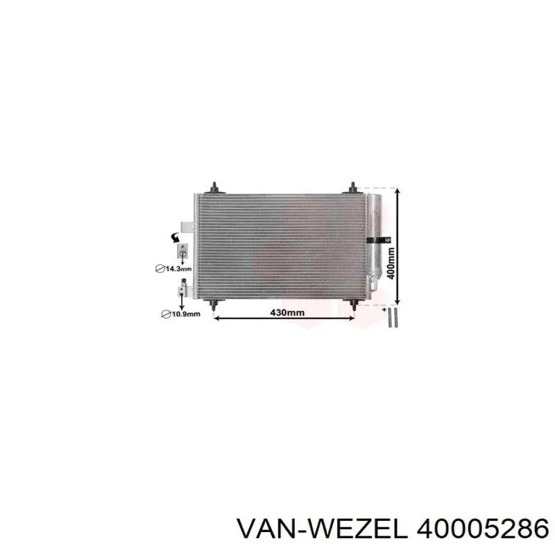 Конденсатор кондиціонера VAN Wezel 40005286 ціна, від 61.71 USD