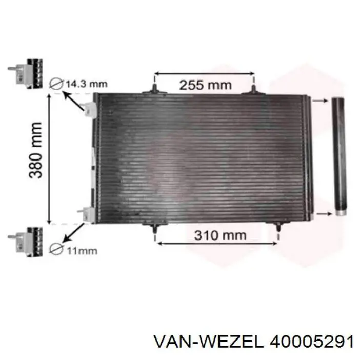 40005291 VAN Wezel радіатор кондиціонера