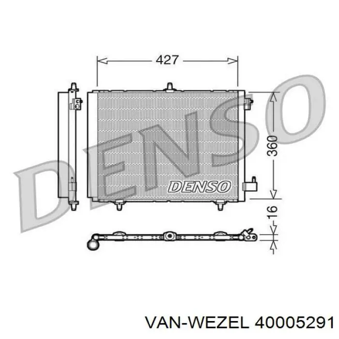 Конденсатор кондиціонера VAN Wezel 40005291 ціна, від 62.77 USD
