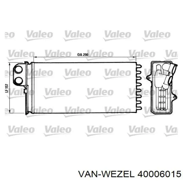 40006015 VAN Wezel радіатор пічки (обігрівача)