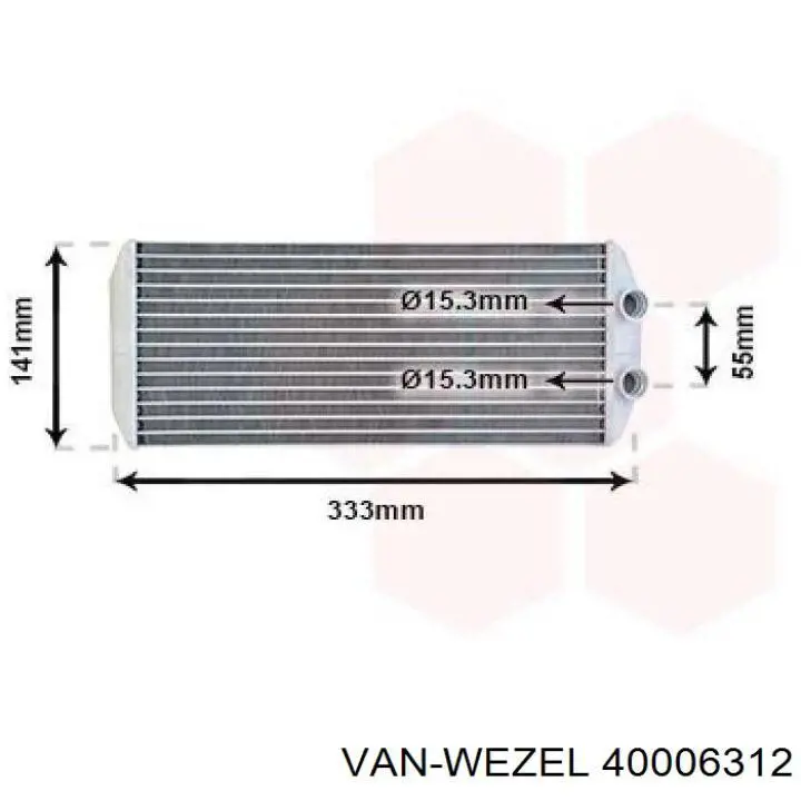 40006312 VAN Wezel радіатор пічки (обігрівача)