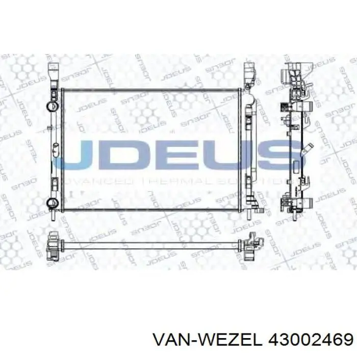 Радіатор основний VAN Wezel 43002469 ціна, від 69.48 USD