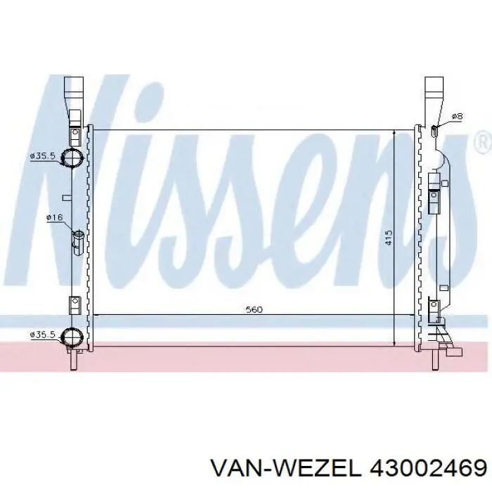 43002469 VAN Wezel радіатор охолодження двигуна