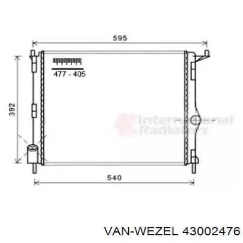 Радіатор основний VAN Wezel 43002476 ціна, від 43.13 USD