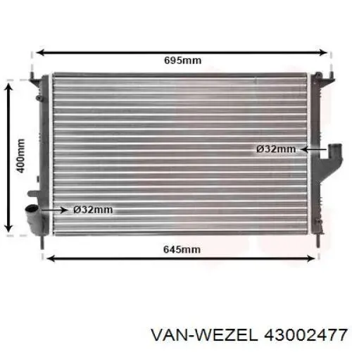 43002477 VAN Wezel радіатор охолодження двигуна