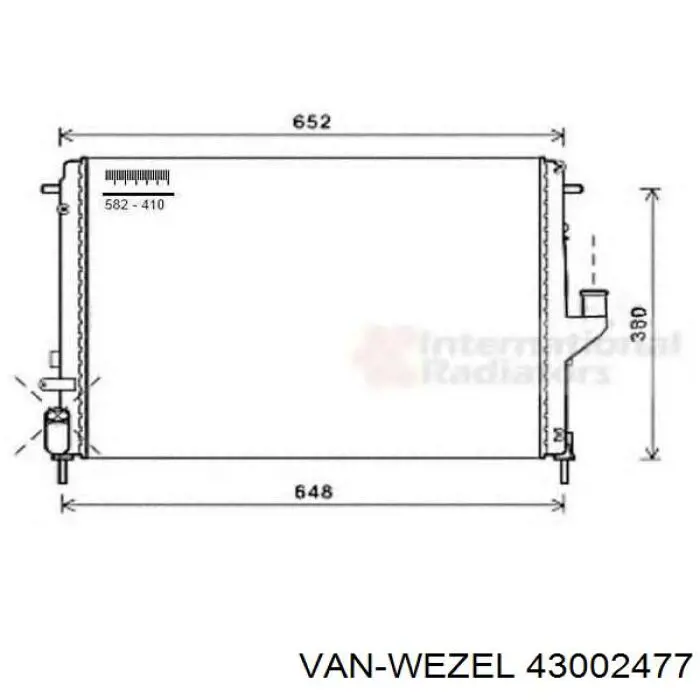 Радіатор основний VAN Wezel 43002477 ціна, від 43.46 USD