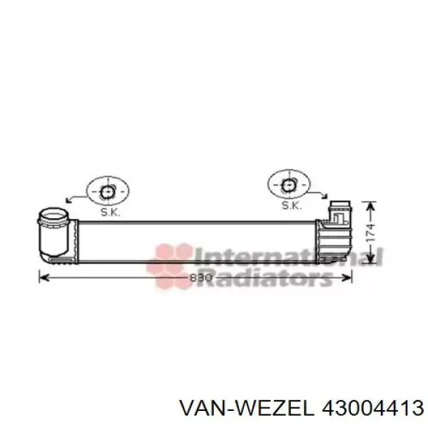 Система охолодження наддувочного повітря VAN Wezel 43004413 ціна, від 77.35 USD