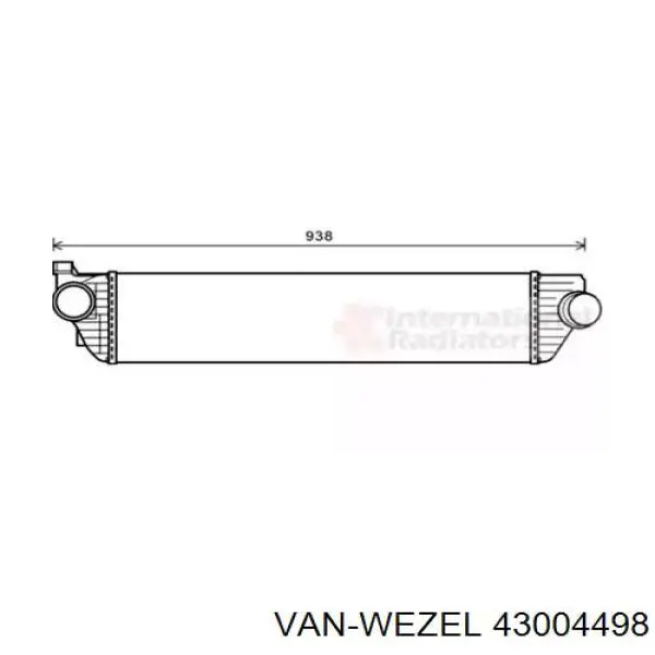 Система охолодження наддувочного повітря VAN Wezel 43004498 ціна, від 82.82 USD