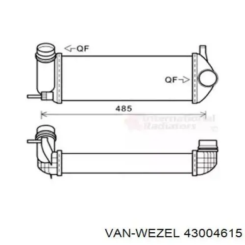 43004615 VAN Wezel Охолоджувач наддувочного повітря