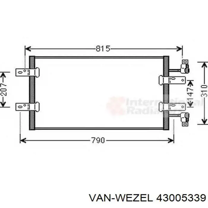 Конденсатор кондиціонера VAN Wezel 43005339 ціна, від 79.55 USD
