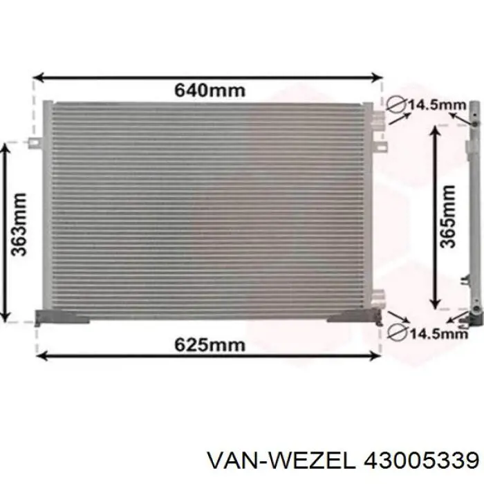 43005339 VAN Wezel радіатор кондиціонера