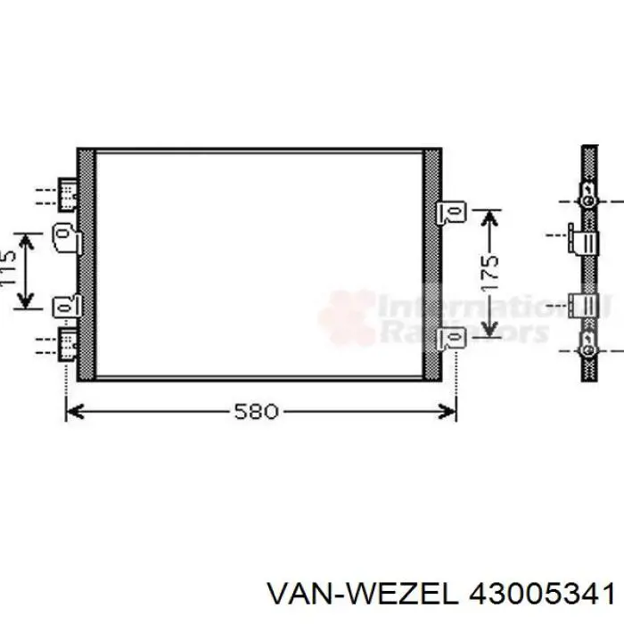 43005341 VAN Wezel радіатор кондиціонера