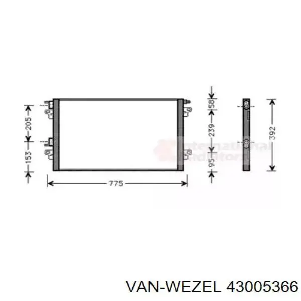 Конденсатор кондиціонера VAN Wezel 43005366 ціна, від 63.33 USD