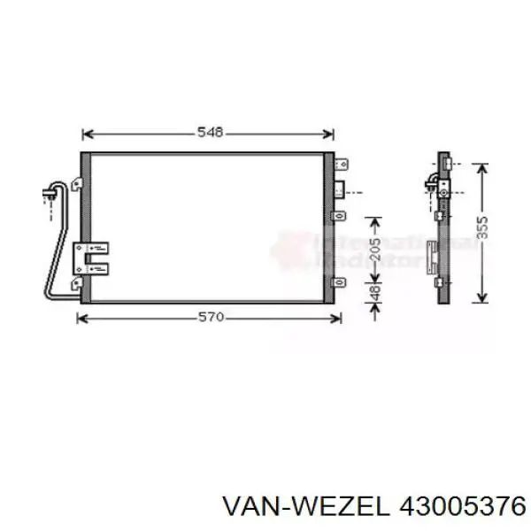 Конденсатор кондиціонера VAN Wezel 43005376 ціна, від 74.67 USD