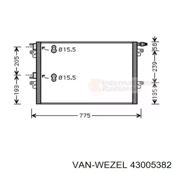 Конденсатор кондиціонера VAN Wezel 43005382 ціна, від 71.74 USD