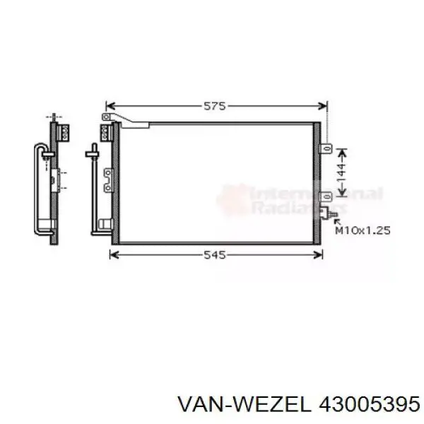 Конденсатор кондиціонера VAN Wezel 43005395 ціна, від 89.60 USD