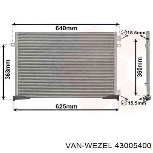 43005400 VAN Wezel радіатор кондиціонера