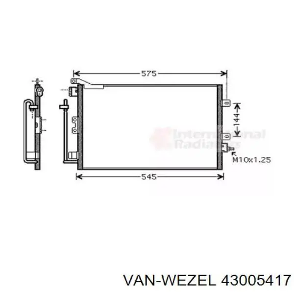 Конденсатор кондиціонера VAN Wezel 43005417 ціна, від 72.62 USD