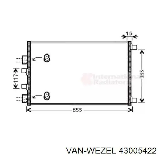 Конденсатор кондиціонера VAN Wezel 43005422 ціна, від 75.25 USD