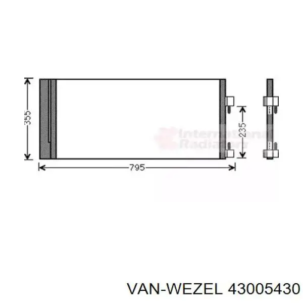 Конденсатор кондиціонера VAN Wezel 43005430 ціна, від 73.46 USD