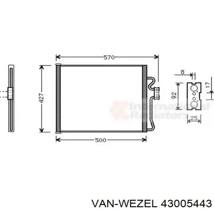 Радіатор кондиціонера 43005443 VAN Wezel