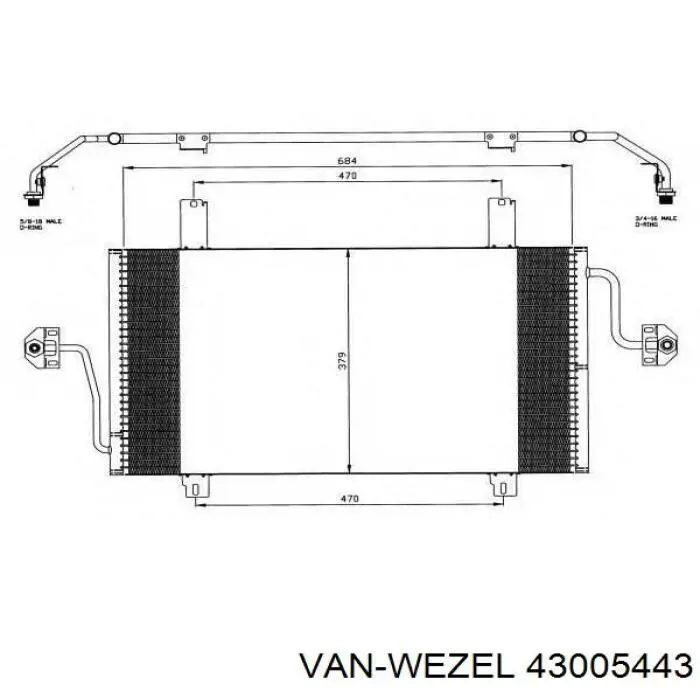 Радіатор охолодження кондиціонера VAN Wezel 43005443