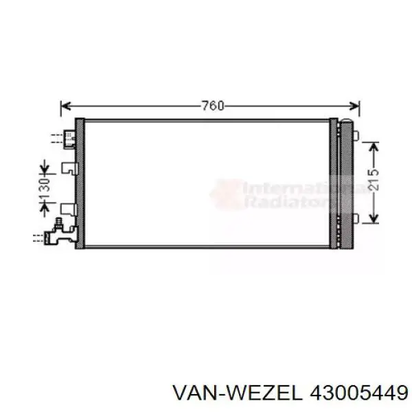 Купити 43005449 VAN Wezel Радіатор системи охолодження кондиціонера