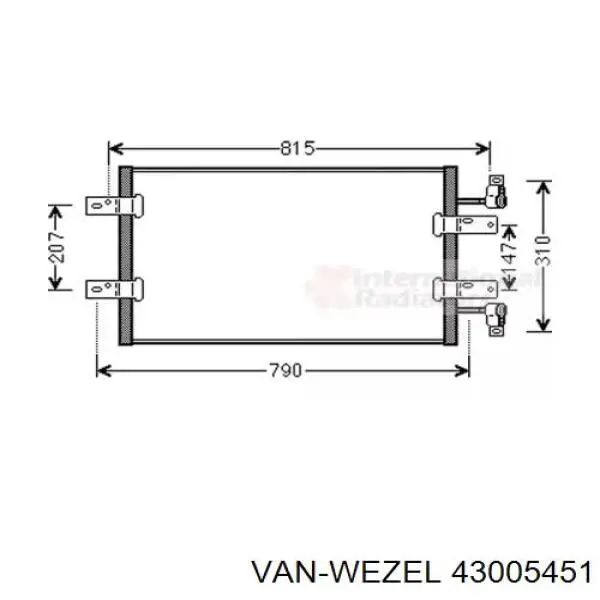 43005451 VAN Wezel радіатор кондиціонера