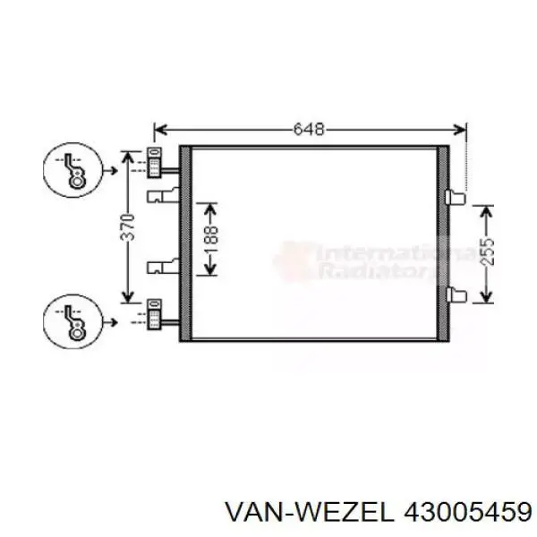 Конденсатор кондиціонера VAN Wezel 43005459 ціна, від 64.37 USD