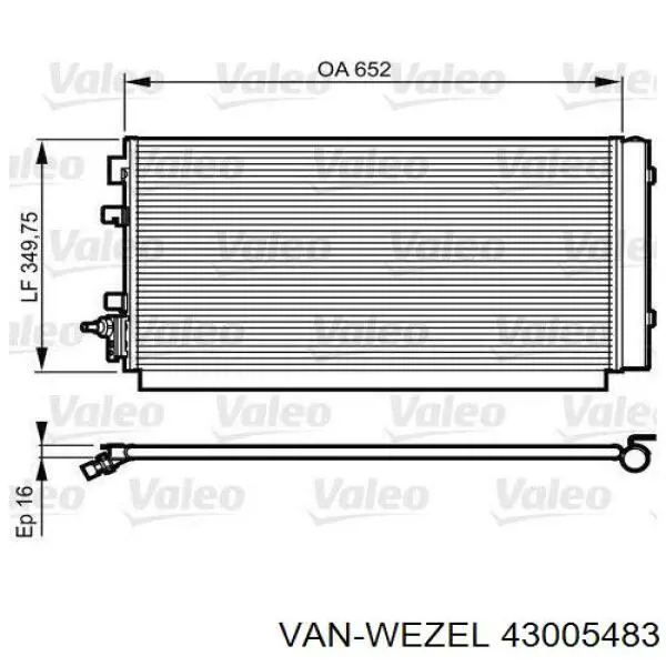 Радіатор кондиціонера 43005483 VAN Wezel