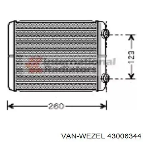 Радіатор пічки (обігрівача) VAN Wezel 43006344 ціна, від 27.62 USD
